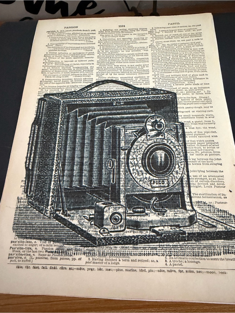 8x10 Vintage Folding Camera Wall Art Print - Black